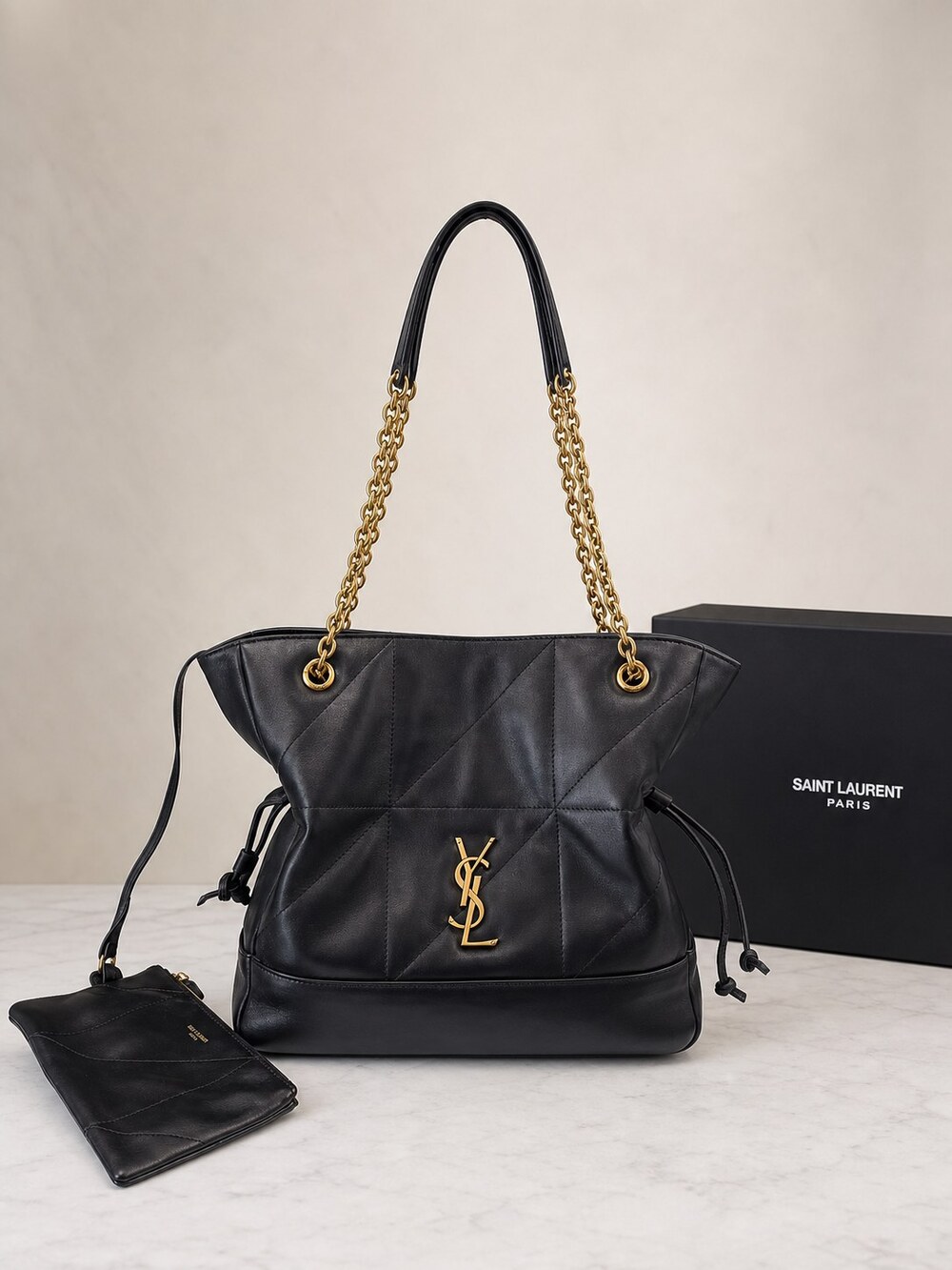 Yves Saint Laurent Medium Black Quilted Lambskin Tote | Jamie 4.3